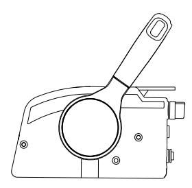 Dźwignia manetki pociągnięta do tyłu