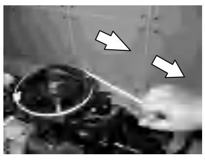 Awaryjna linka owinięta na kole zamachowym