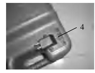 Portable fuel tank rear view with fuel gauge