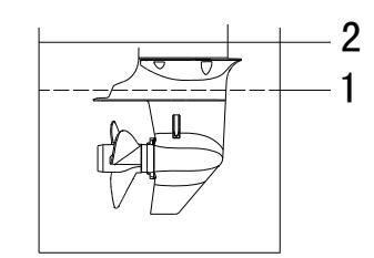 Silnik zaburtowy w zbiorniku testowym do płukania