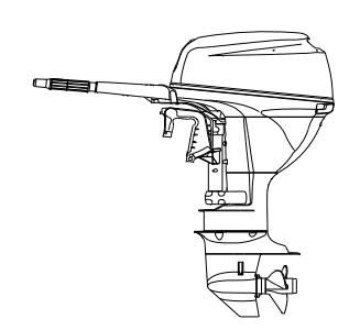 Prívesný motor vo vertikálnej polohe pre kontrolu oleja