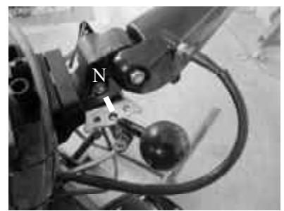 Radiaca páka v neutráli na modeli s rukoväťou