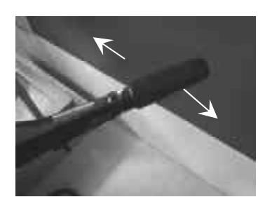 Pohyb páky řízení pro změnu směru