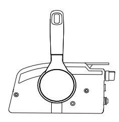 Páka diaľkového ovládania v neutráli pred vyklopením rýchlosti