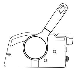 Dźwignia manetki przesunięta do tyłu