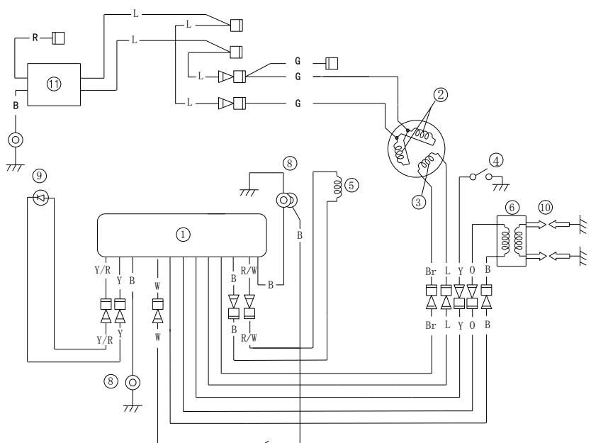 Schemat elektryczny dla modeli F15 i F9.9 BM