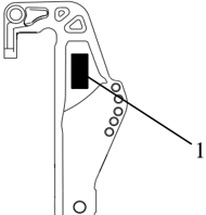 Serial number label position on clamp bracket