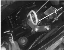 Oil dipstick location on engine