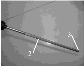 Oil dipstick showing high and low marks