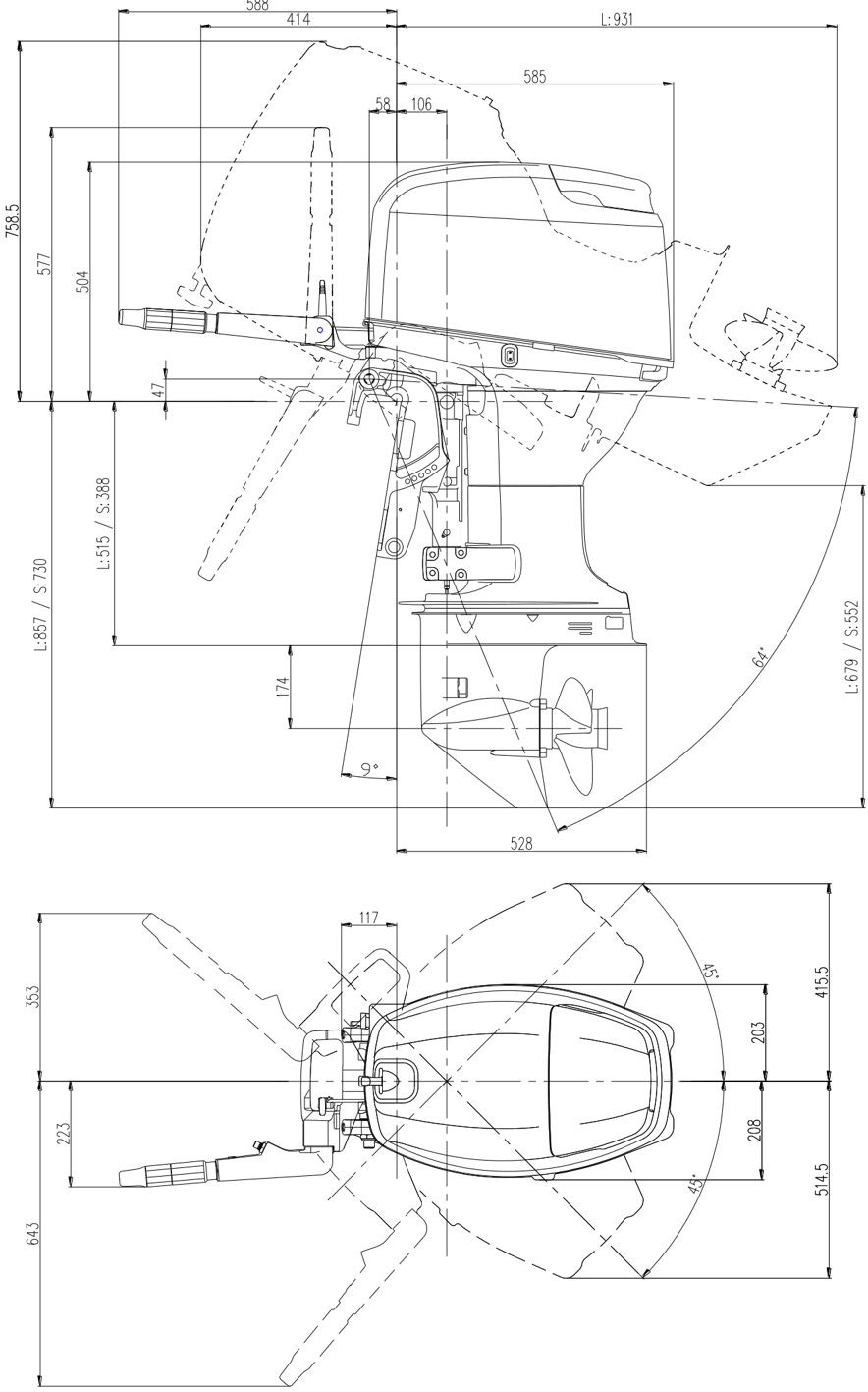Overall dimensions BWL-D model