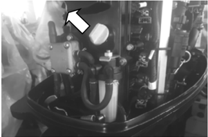 Engine oil replacement procedure showing drain and fill