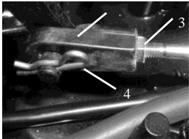 Remote control throttle cable connection detail
