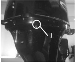 Cooling water observation hole during engine running