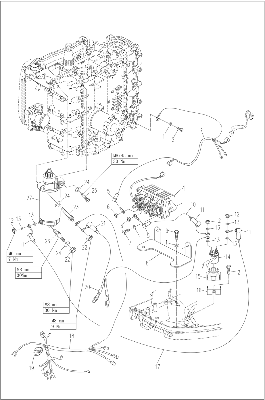 Electrical wiring diagram for ignition system