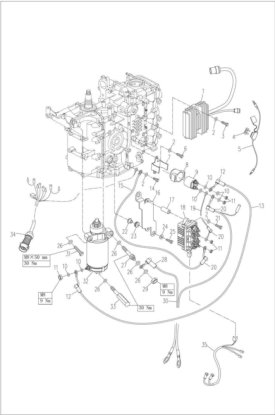 Electrical system disassembly schematic diagram 3 of 5