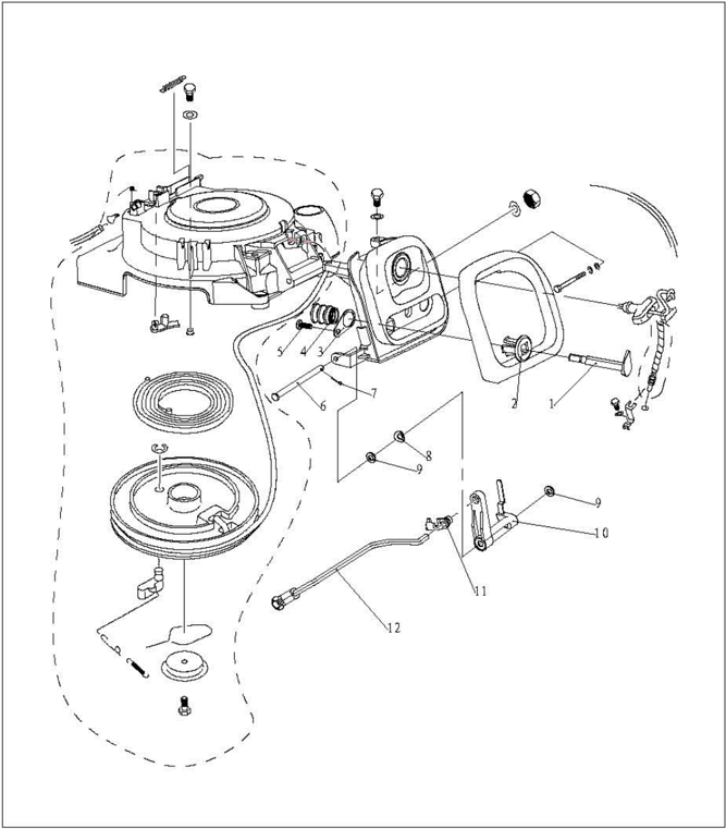 Grease points diagram front view of outboard motor