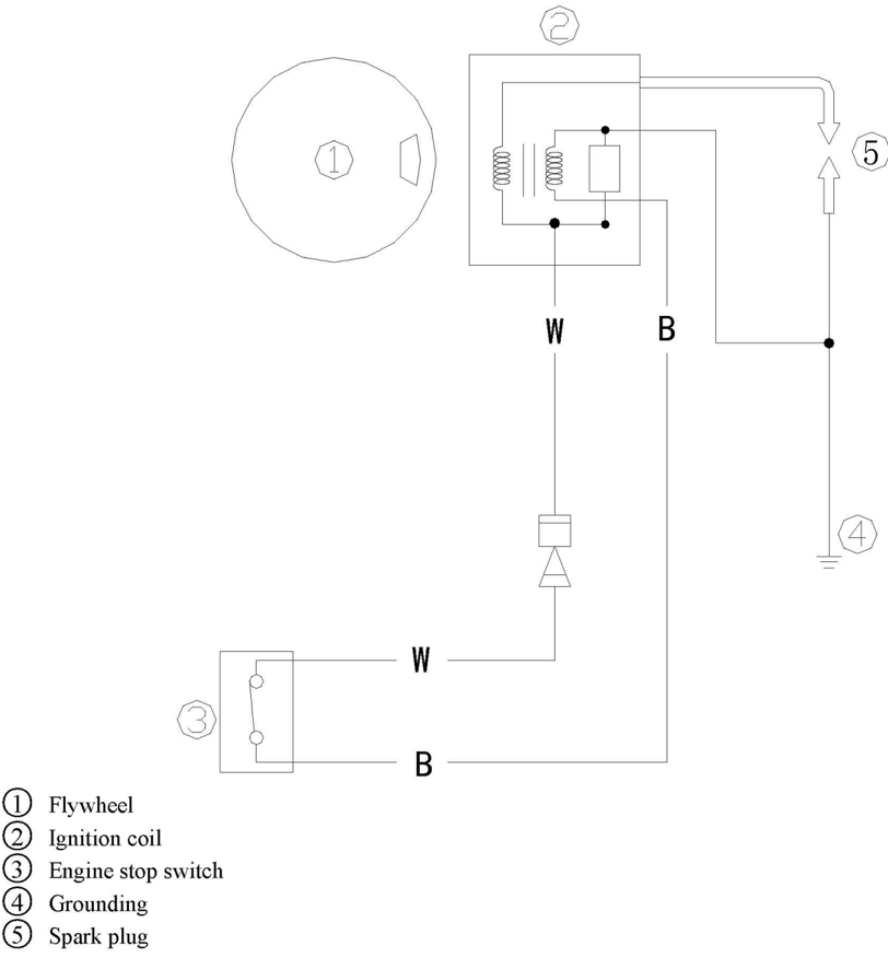 Wiring diagram showing white and black wire connections