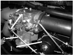 Throttle connecting rod adjustment diagram