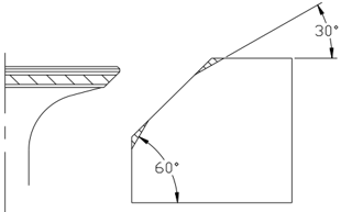 Valve seat ring trimming with 45 degree cutter