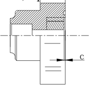 Oil pump rotor clearance measurement points a, b and c