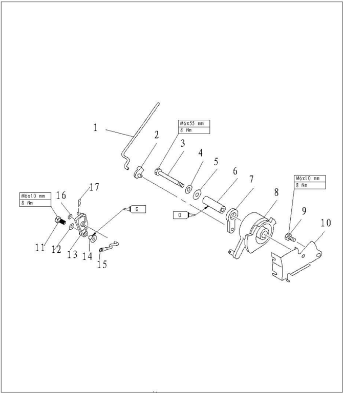 Power unit parts list - accelerograph control linkage