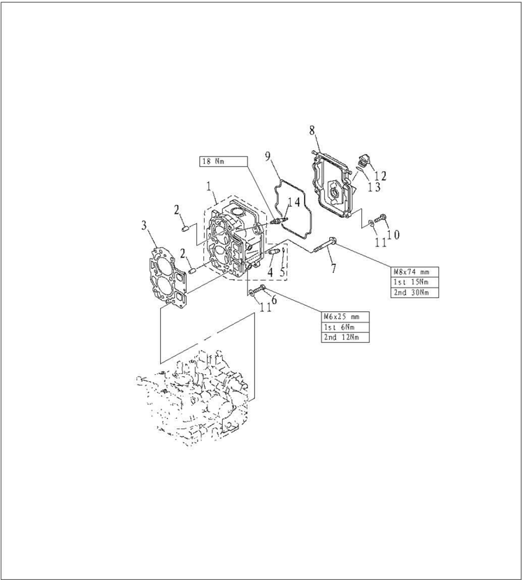 Power unit explosive drawing - cylinder head assembly