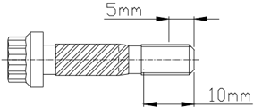 Connecting rod bolt thread diameter measurement positions