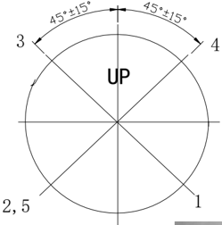 Piston ring notch positioning diagram on piston