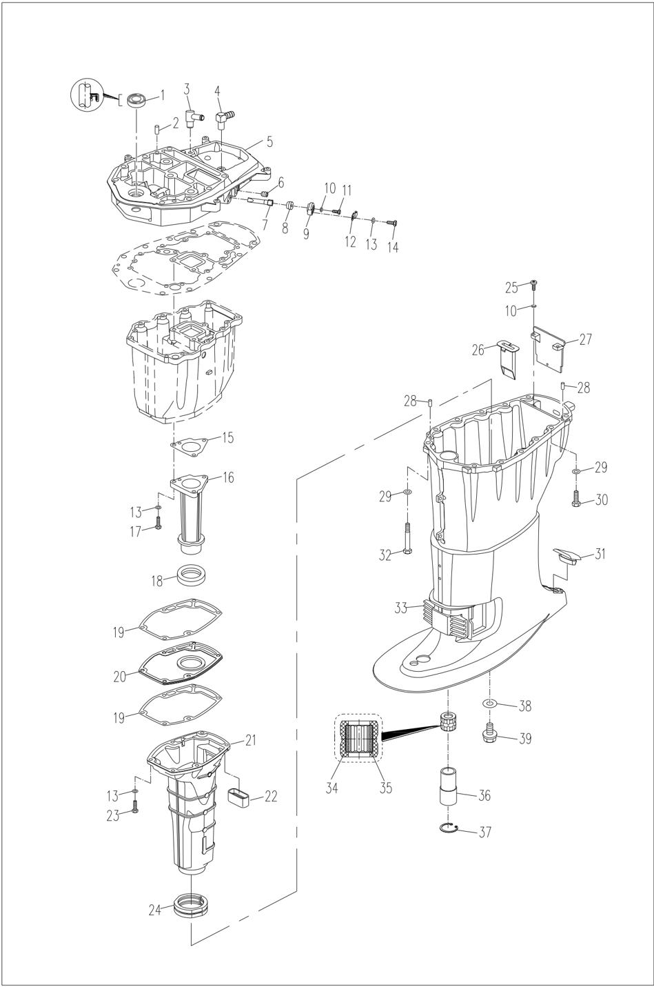 Water unit and bracket disassembly schematic diagram 1 of 4