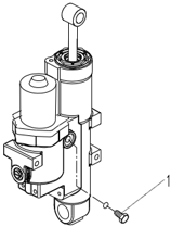 Hydraulic tilting device oil drain screw location