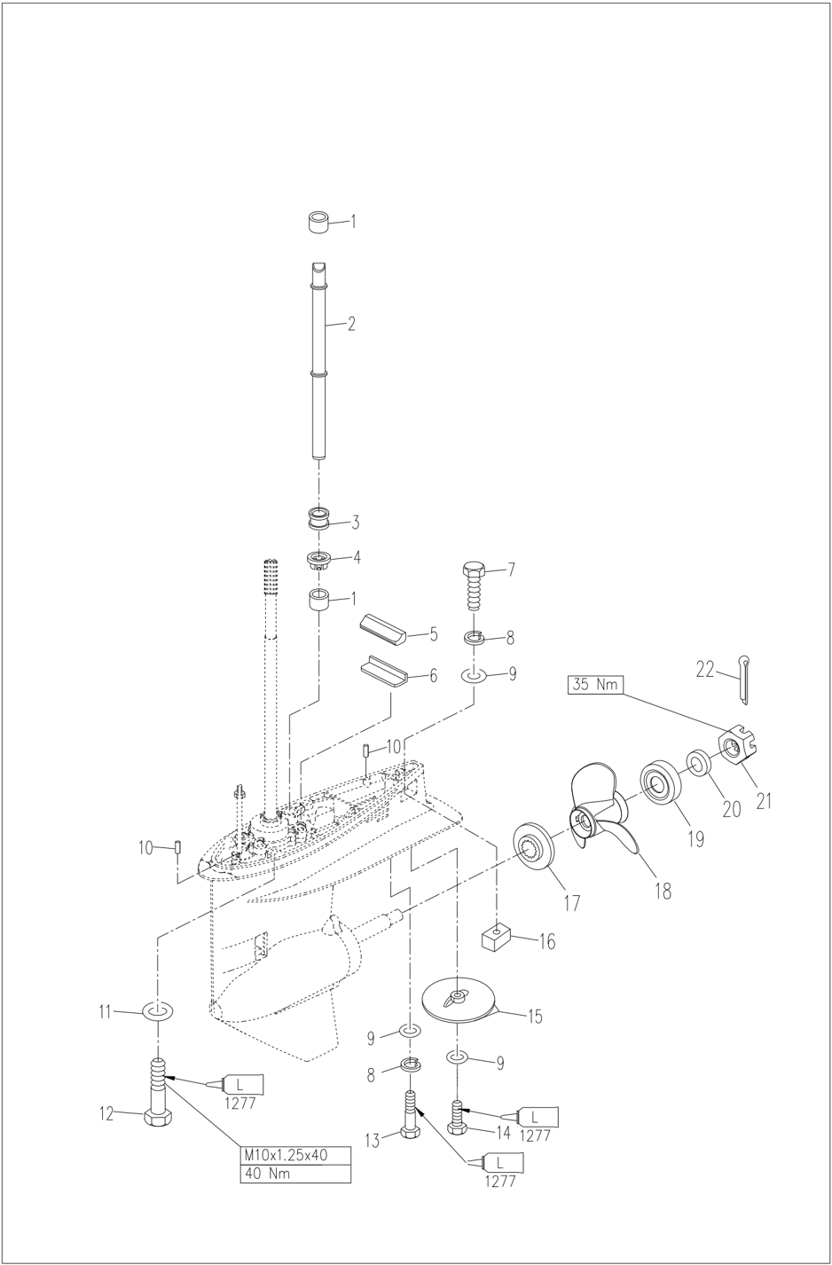 Lower casing D/T model decomposition schematic page 1