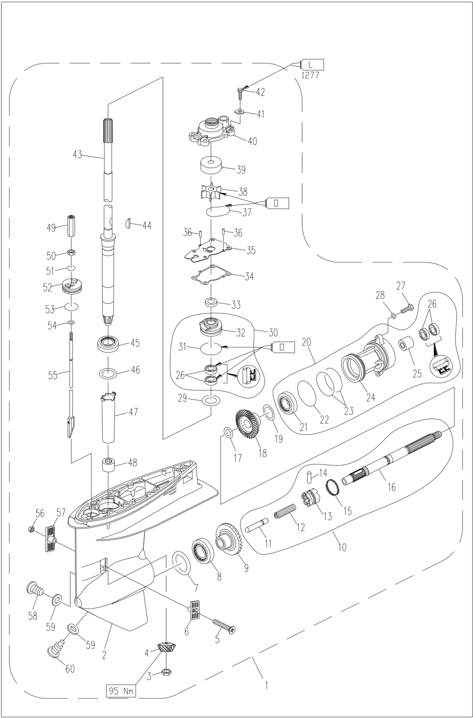Underwater part disassembly schematic diagram 2 of 2