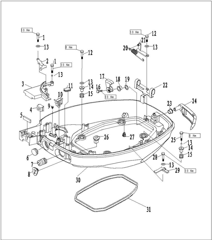 Bottom cowling parts list continued