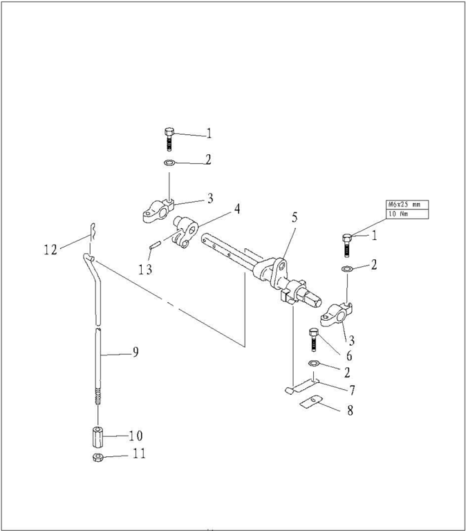 Shift rod bracket and stopper parts