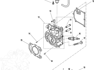 Parsun F2.6 cylinder og krumtaphus 1