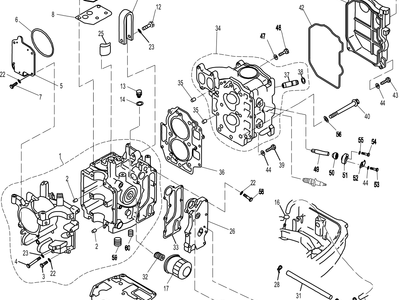 Parsun F20/F25 cilindro y cárter