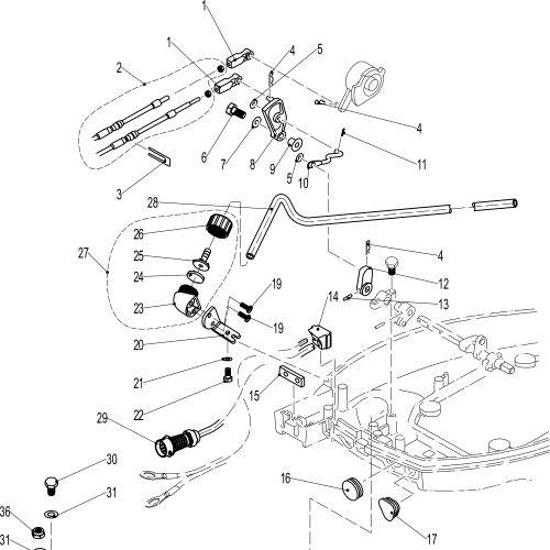 Parsun påhengsmotor F15 FW BOTTOM COWLING AND BRACKET