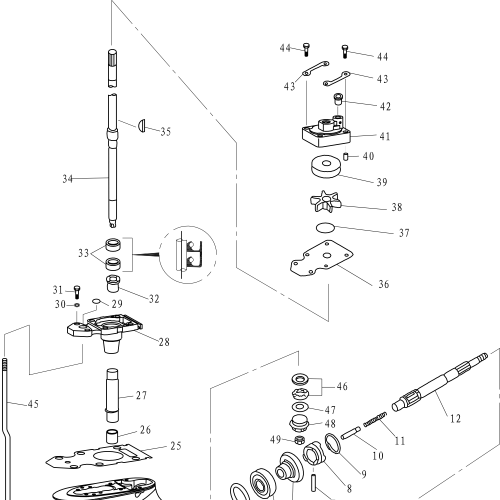 Parsun šoninėse F15 LOWER CASING AND DRIVE 1