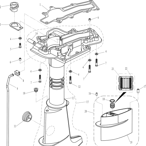 Parsun buitenboord F6A UPPER CASING