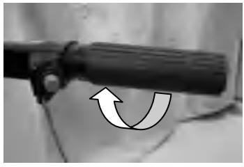 Throttle grip in closed position for reverse