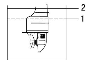 Outboard motor installed on test tank
