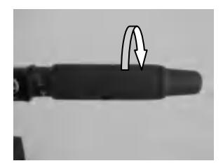 Throttle grip in fully closed position for forward