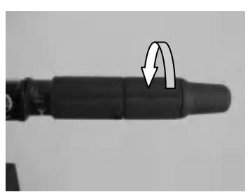 Throttle grip in fully closed position for reverse