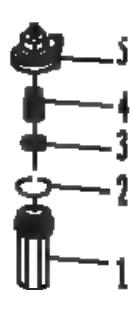 Fuel filter components cup O-ring element and housing