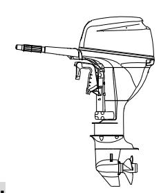 Outboard motor in correct transport attitude upright