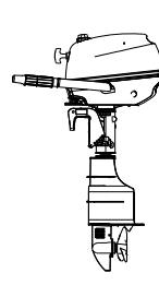 Outboard motor in upright position for oil check