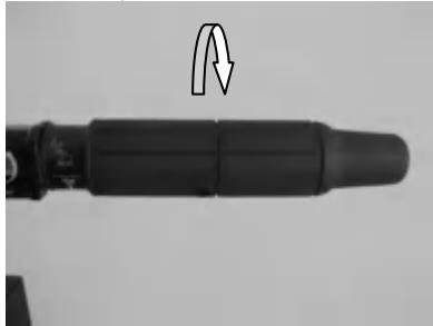 Throttle grip in fully closed position for shifting