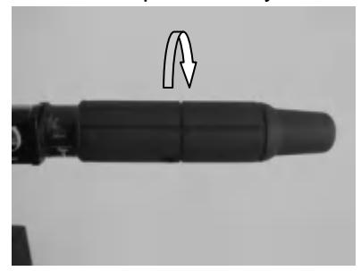Throttle grip in closed position for reverse