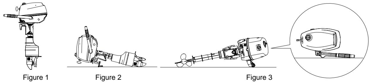 Outboard motor transport positions