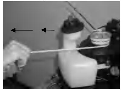 Winding emergency starter rope on flywheel